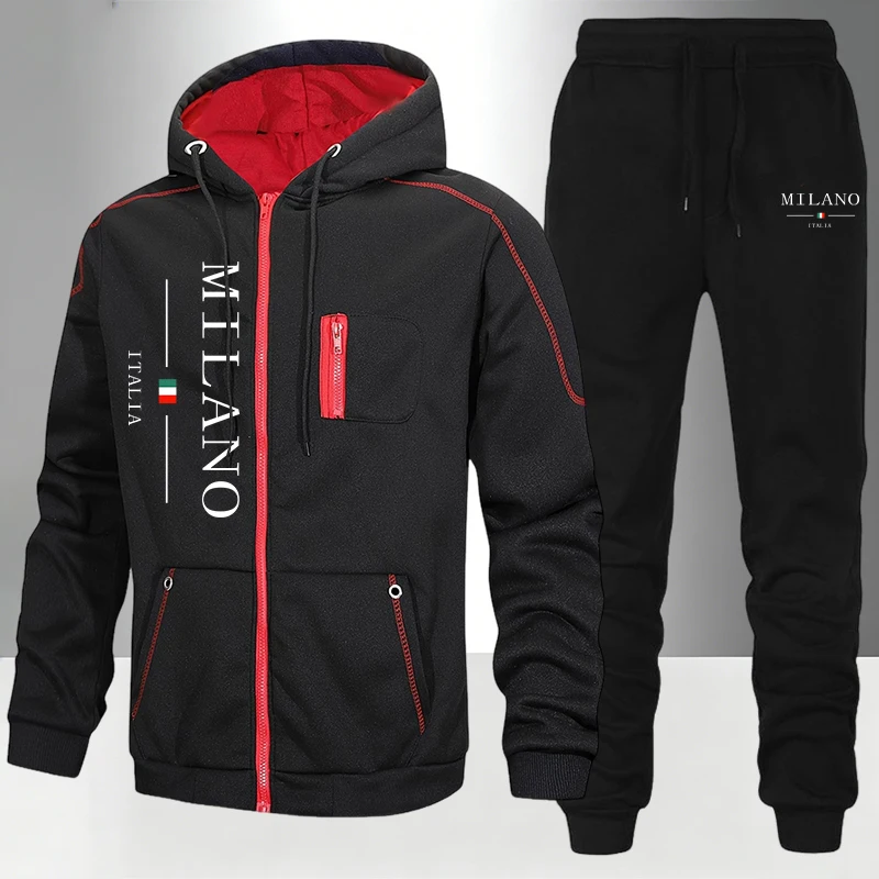 Outdoor Sports Outfit - Setelan Pria Italia/Mantel/Celana Musim Gugur Musim