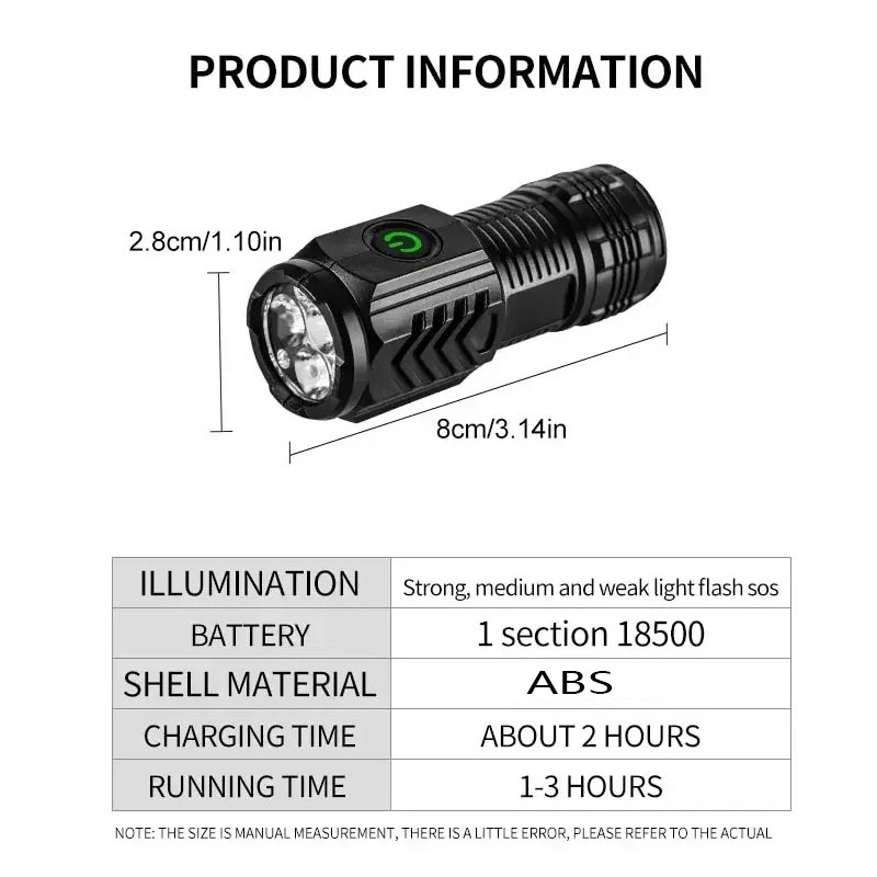 Senter Mini 3LED dengan Klip P - Outdoor Spotlight ulasan dan harga