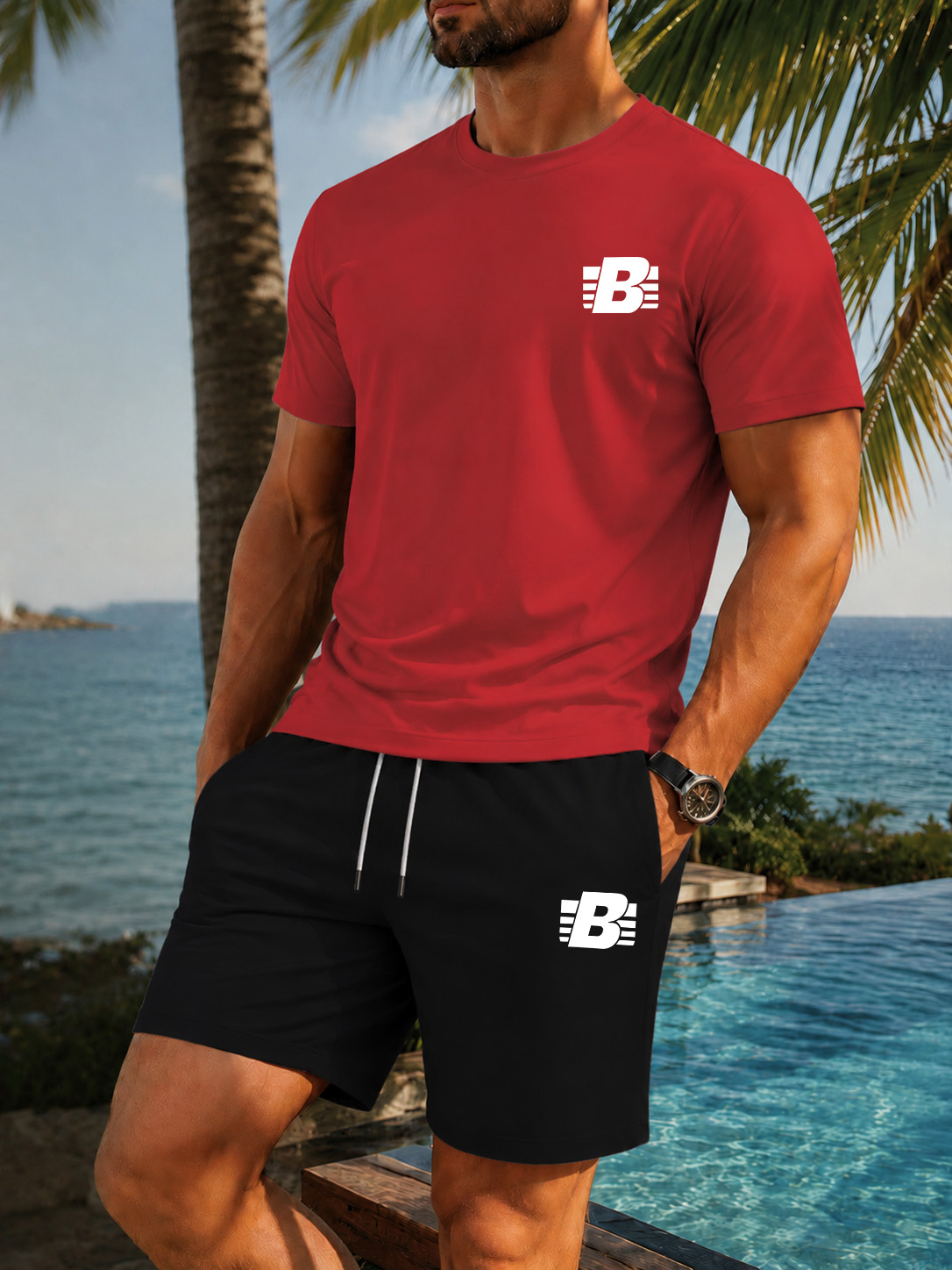 Setelan Olahraga Kasual Pria 2 - Outdoor Sports Outfit ulasan dan harga