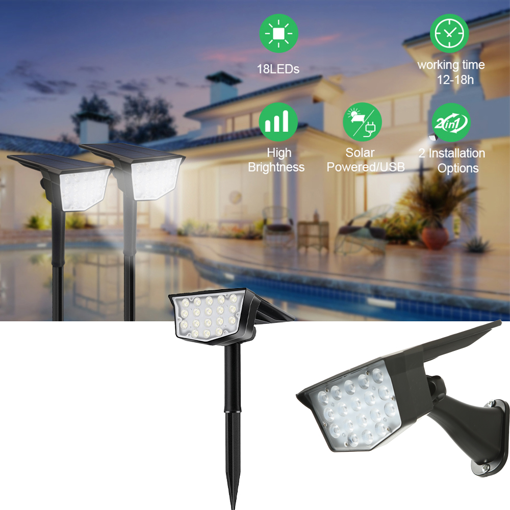 2 Buah Lampu Sorot Tenaga Sury - Outdoor Spotlight ulasan dan harga